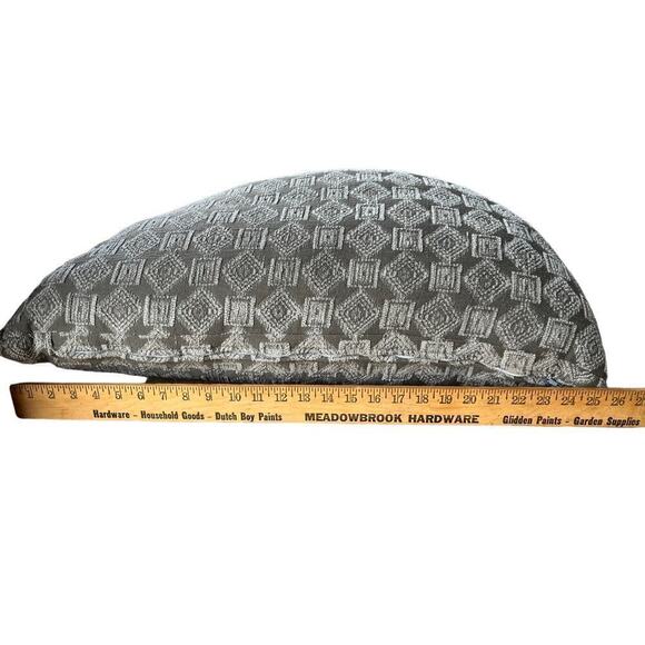 Large half circle heavy/think throw pillow!greenish/gray.Geometric print.15"long - Picture 4 of 4